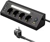 Current Proof Multi Socket | 4 Socket Inputs 2 USB-C 2 USB-A Outputs | 2 Meters Cable | LED Illuminated | Fast Charging and Safe Use