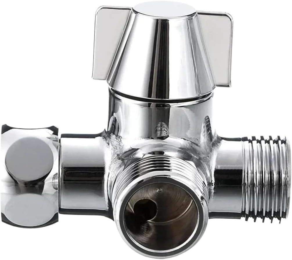 Brass Diverter Splitter Switch T-Adapter Toilet 1/2 Inch Valve 3 Way Water Home Hose Replacement Rotating Shower
