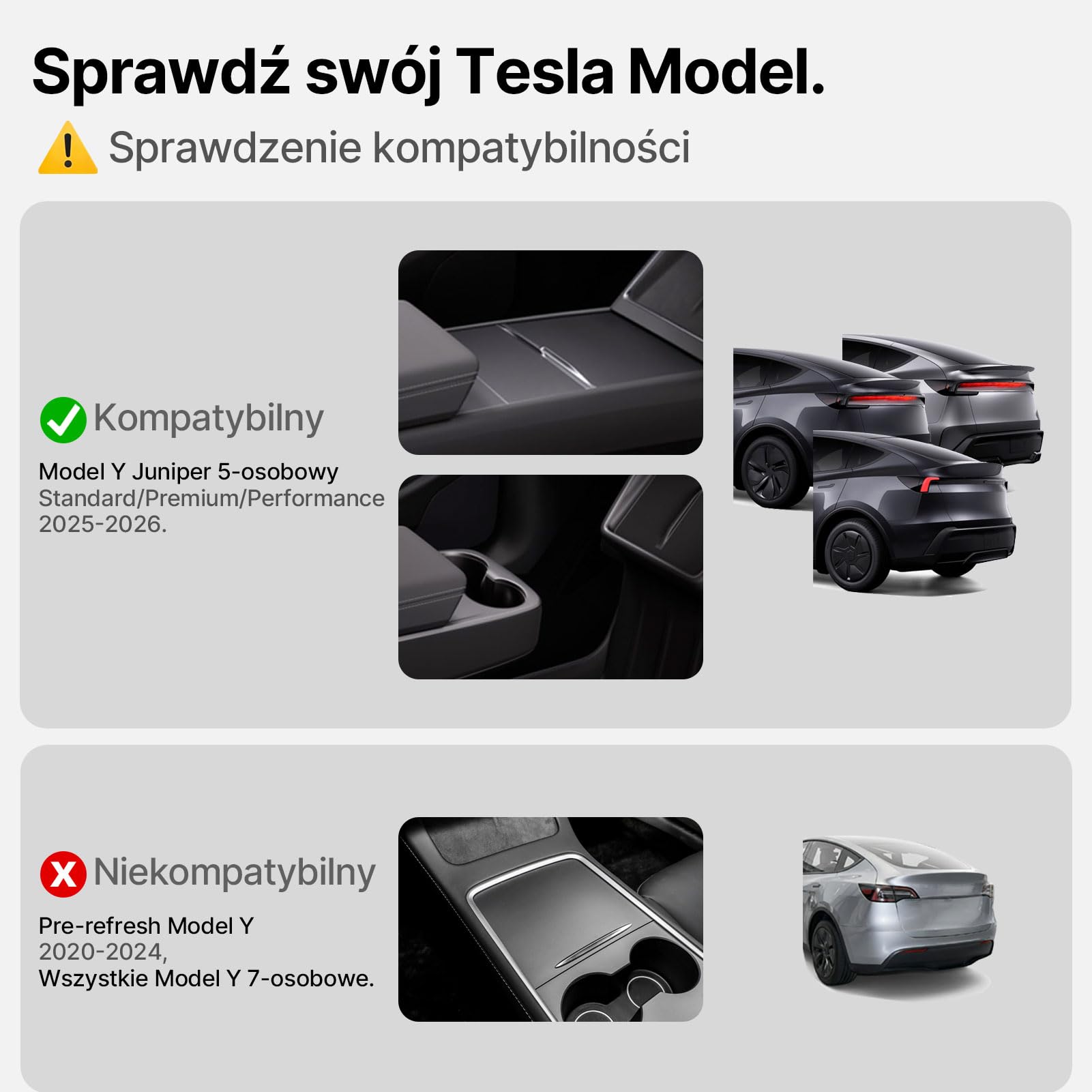Zestaw 4 Dywaników i Maty Bagażnika do Tesla Model Y Juniper 2025 2026 (Standard/Premium/Performance), Dywaniki Samochodowe Całoroczne z TPE, Wodoodporne Antypoślizgowe Akcesoria Dywanikowe