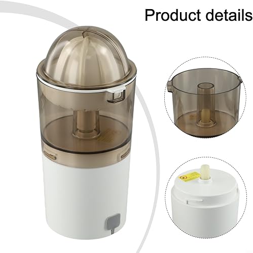 Miniatura 6 de Exprimidor eléctrico de cítricos con conos de acero inoxidable, máquina extractor de jugo inalámbrico recargable por USB para naranjas,