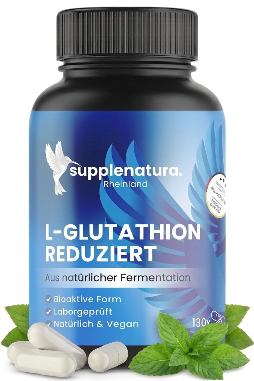 L GLUTATHION | 500 mg PURES L-Glutathion | 130 Kapseln | reines aktiviertes Gluthation von SUPPLENATURA®
