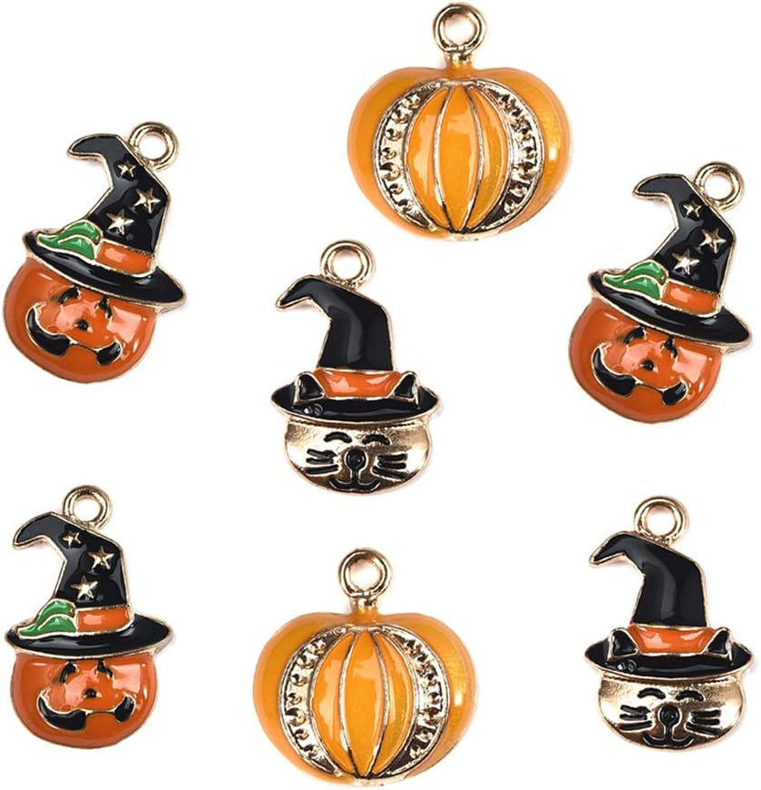 Halloween Decorations Charms Pendants for Crafting DIY Necklace Bracelet Mixed Wholesale 15Pcs