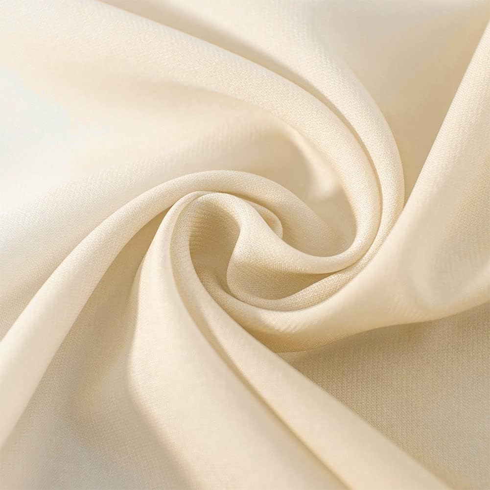 NAPEARL Window Scarf Valance Extra Long, Beige and White Ombre Romantic Gradient Voile Scarf Valance for Ceremony Backdrop, Wedding Arch, Kids Bedroom, Decorative Swag Curtain 216 Inches