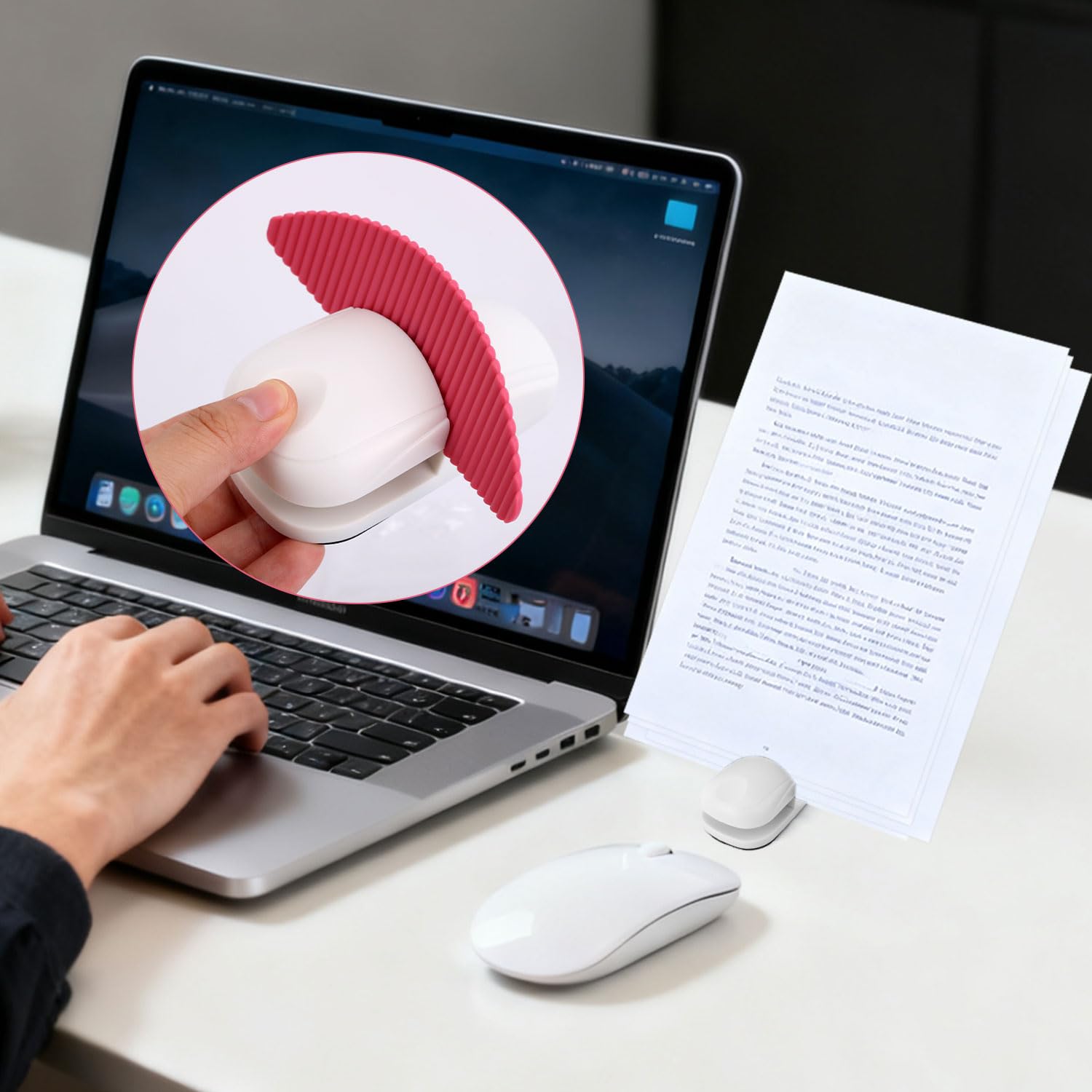 3uds Soporte para Papel de Escritorio, Ideal Escribir a Máquina o para Usar en la Oficina Cuenta con Base Antideslizante y Pinza Documentos de Escritorio Compatible con Papel A4