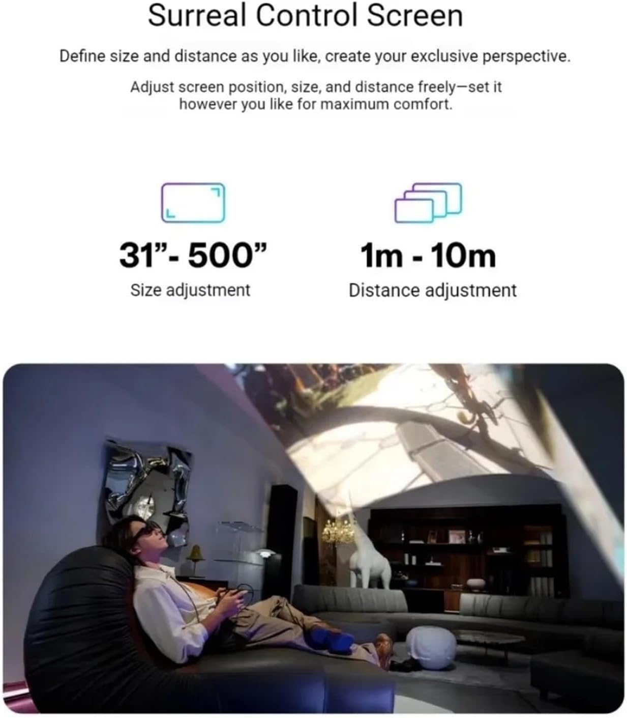 Compatible for XR EAL 1S AR Smart Glasses 2D to 3D Self-Developed X1 Chip Aerial Giant Screen 500 Inches 52°FOV 3DoF 1200P 1920 * 1200 * 2 700nits