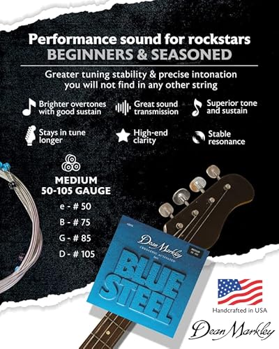 Dean Markley Blue Steel Electric Bass Strings, 50-105, 2676, Medium #TOP4