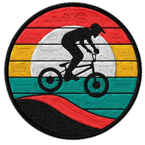 BMX Patch for Clothes Freestyle Jump Stunt Track Pedal &ndash; Embroidered Iron on Patch for Backpack...