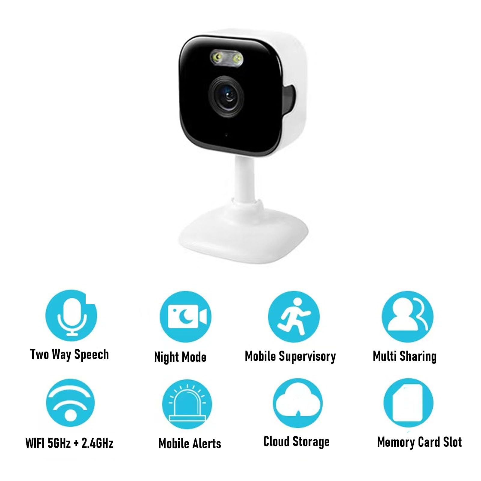 Tangxi Telecamere 2K per Sicurezza Domestica, Telecamera Interna per Cani, Gatti, Animali Domestici, Tata, Neonati, Anziani, App per Telefono, Videocamera HD da 3 MP con WiFi Dual Band