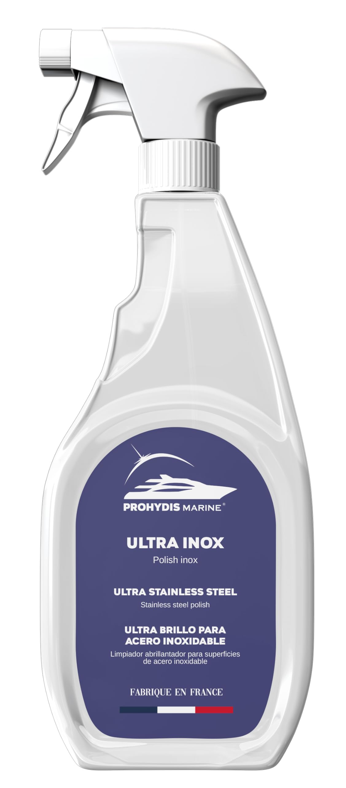 Ultra INOX/Produits D'HYGIENE pour Bateaux/Haute Brillance et Haute Protection, abrasif Ultra Fin/Conçu et fabriqué en France