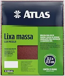 Atlas - Lixa para Massa com Grão 180 e Verso em Papel, Tamanho 22,5 x 27,5 cm