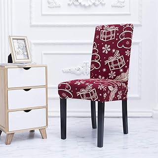 Yunsw - Funda para silla de comedor estampada elástica de elastano - Funda de asiento de cocina extraíble antisuciedad, funda de silla extensible para el hogar y el banquete, O, 2 unidades