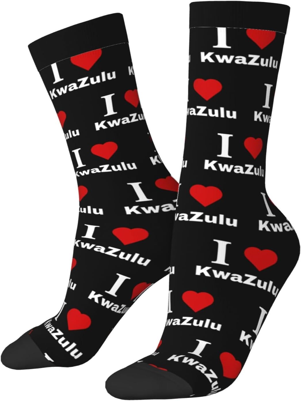 I love KwaZulu Socks For Men Women Sport Crew Athletic Running Wicking Socks