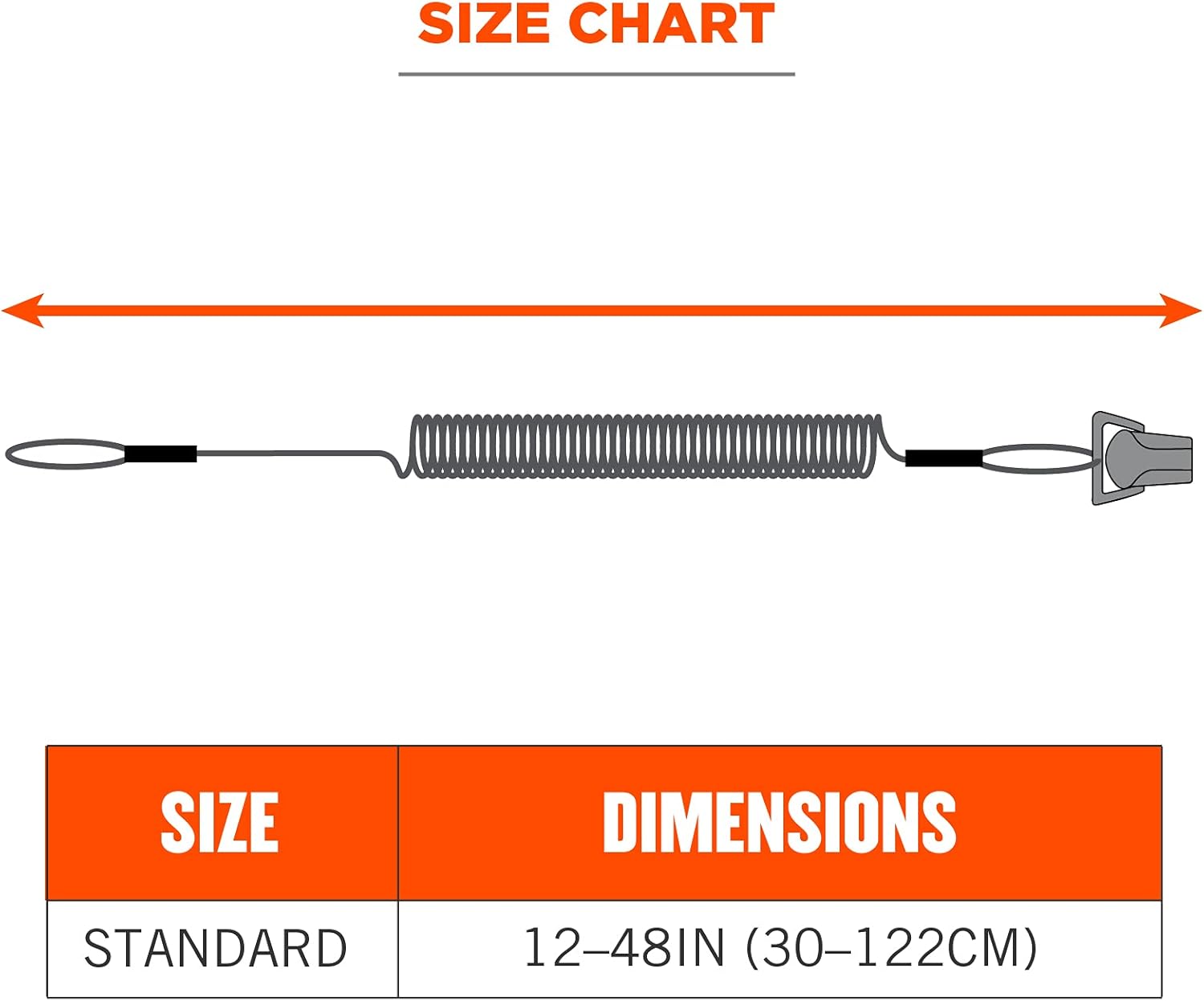 Coiled Lanyard with Clamp End, No Snag Design, Easily Attaches to Hard Hat, Tools, or Small Valuables, Weight Capacity 2lbs, Ergodyne Squids 3158, Black : Everything Else