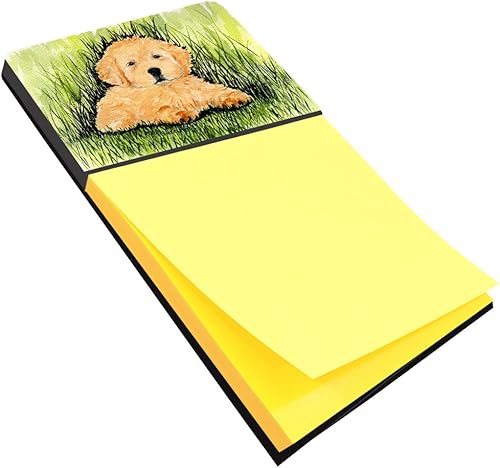 Caroline's Treasures SS8476SN Golden Retriever - Soporte para notas adhesivas, dispensador recargable, blocs de notas autoadhesivas, blocs de notas,