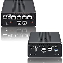 10GbE SFP+ Firewall Mini PC Alder Lake N100 4x i226-V 2.5G 8GB DDR5 128GB SSD Mini Computer Soft Router PC Proxmox Server, Barebone