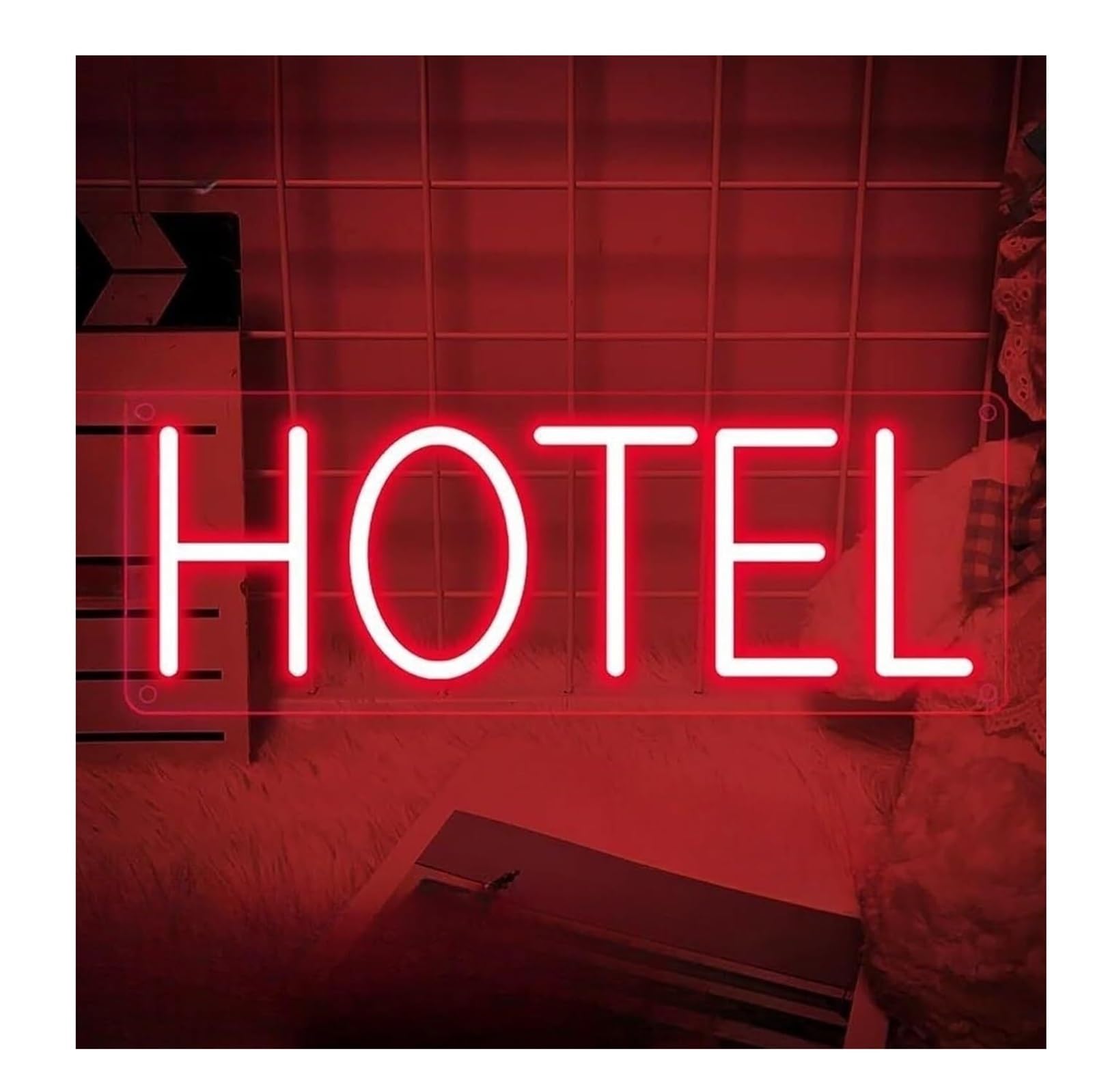 Zynther Neon lamp Soothing Atmosphere Lamp Hotel Neon Sign Bedroom Wall Decor Light Room Business(D)