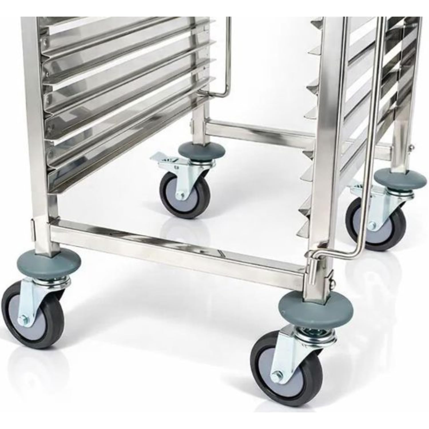 Générique Carrello INOX 15 livelli GN 2/1 - Scala di stoccaggio e trasporto per vassoi - Ruote da 5" con freni