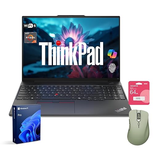 Lenovo ThinkPad E16 Gen 2 Laptop | 16" FHD+ | AMD Ryzen 7 7735U | 32GB DDR5 RAM | 1TB SSD | Fingerprint | Backlit Keyboard | | Webcam | HDMI | Wi-Fi 6 | Windows 11 Pro | Black | with Bundle Set