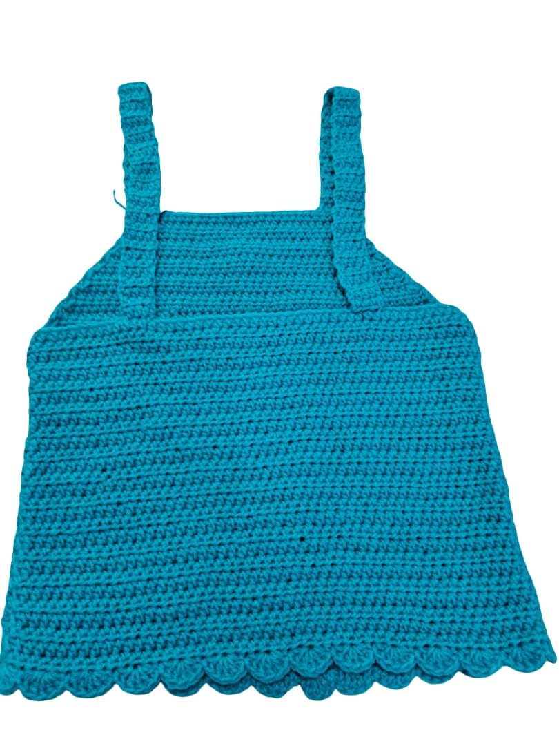 Strapped Crochet Tank top for Girls s Size Green-picture-12