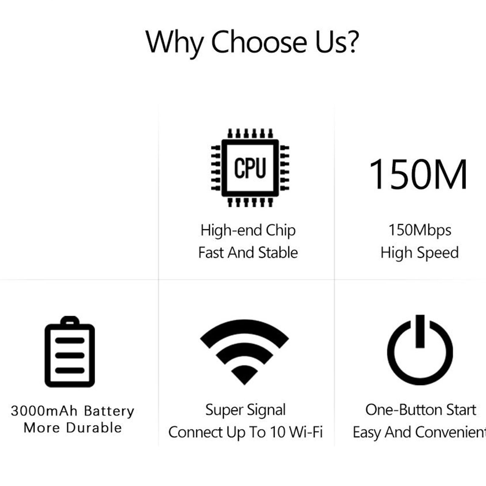 Mobilny hotspot Wi-Fi Culnflun 4G LTE, przenośna i stabilna prędkość Internetu z kolorowym ekranem o wysokim poziomie bezpieczeństwa z gniazdem karty SIM, router Wi-Fi dla Europy