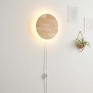 Modern Minimalist Plug in Wall Sconces, Plug-in Or Cordless 7.9'' Round ...