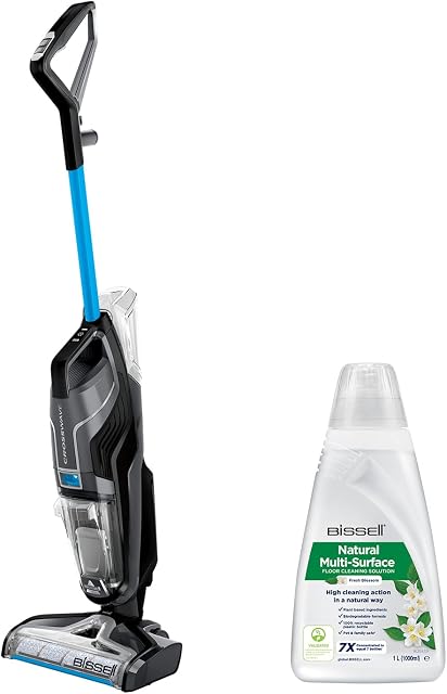 BISSELL CrossWave C6 Bezprzewodowy | Odkurzacz i Mop| System Zarządzania Zapachami | Wydajny Akumulator Litowo-Jonowy 36V | Zbiornik do Czyszczenia 820ml i Odzysku 620ml | Czarny/Niebieski | 3566N