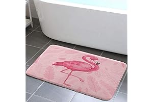 Soft Flamingo Boho Bathroom Rug: A Touch of Pink Paradise