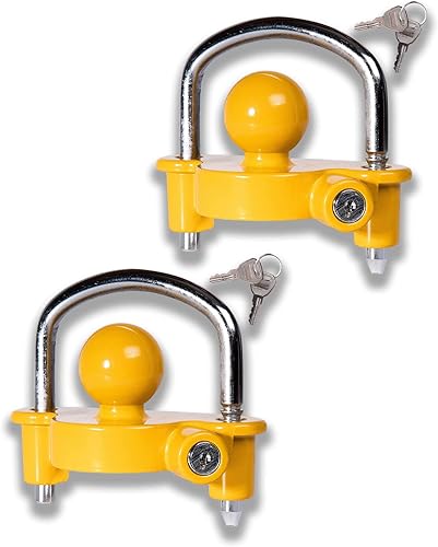 VaygWay Cerradura de acoplador de remolque, 2 unidades, de alta calidad, universal, antirrobo, ajustable, de seguridad, de acero resistente, para