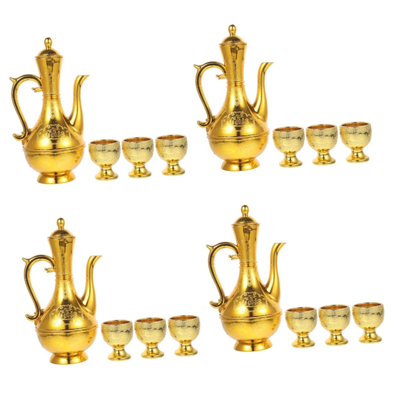 Coupe d'offrande pour Bouddha dorée Alipis en set de 4