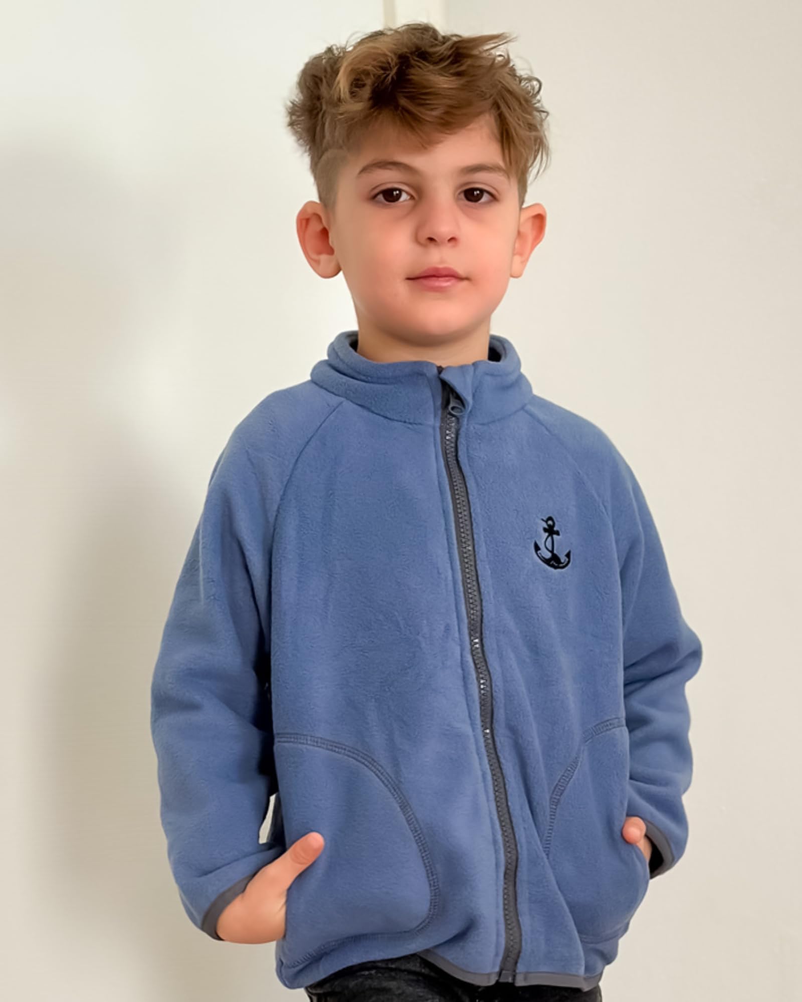 Volunboy Bambino Ragazzi Giacca in Pile, Cerniera Integrale Felpe Foderata Invernale Cappotto Giubbotto con Tasche
