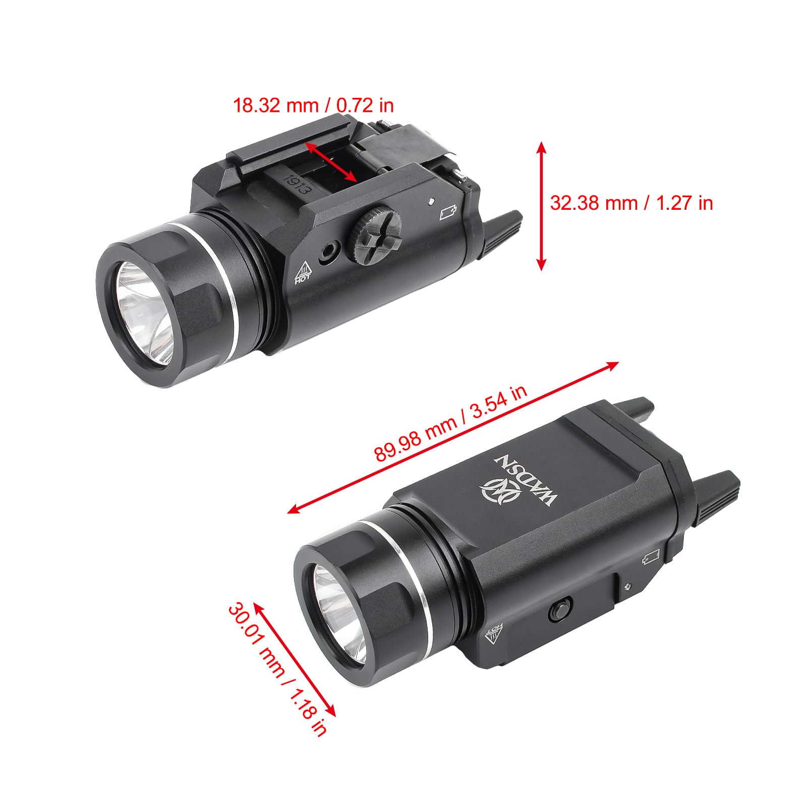 GLECTICAL TLR-1 Tactical Torch 700 Lumens, XML Tactical Flashlight with Constant-on/Momentary-on/Strobe Flashlight Modes,Black - Image 3