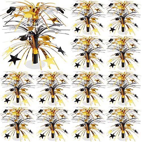 12 Pcs Graduation Cascade Centerpiece 9'' Graduation Party Centerpieces For Tables 2023 Graduation Tables Decorations For School College Party Supplies(Black Gold Silver, Graduation) #TOP28