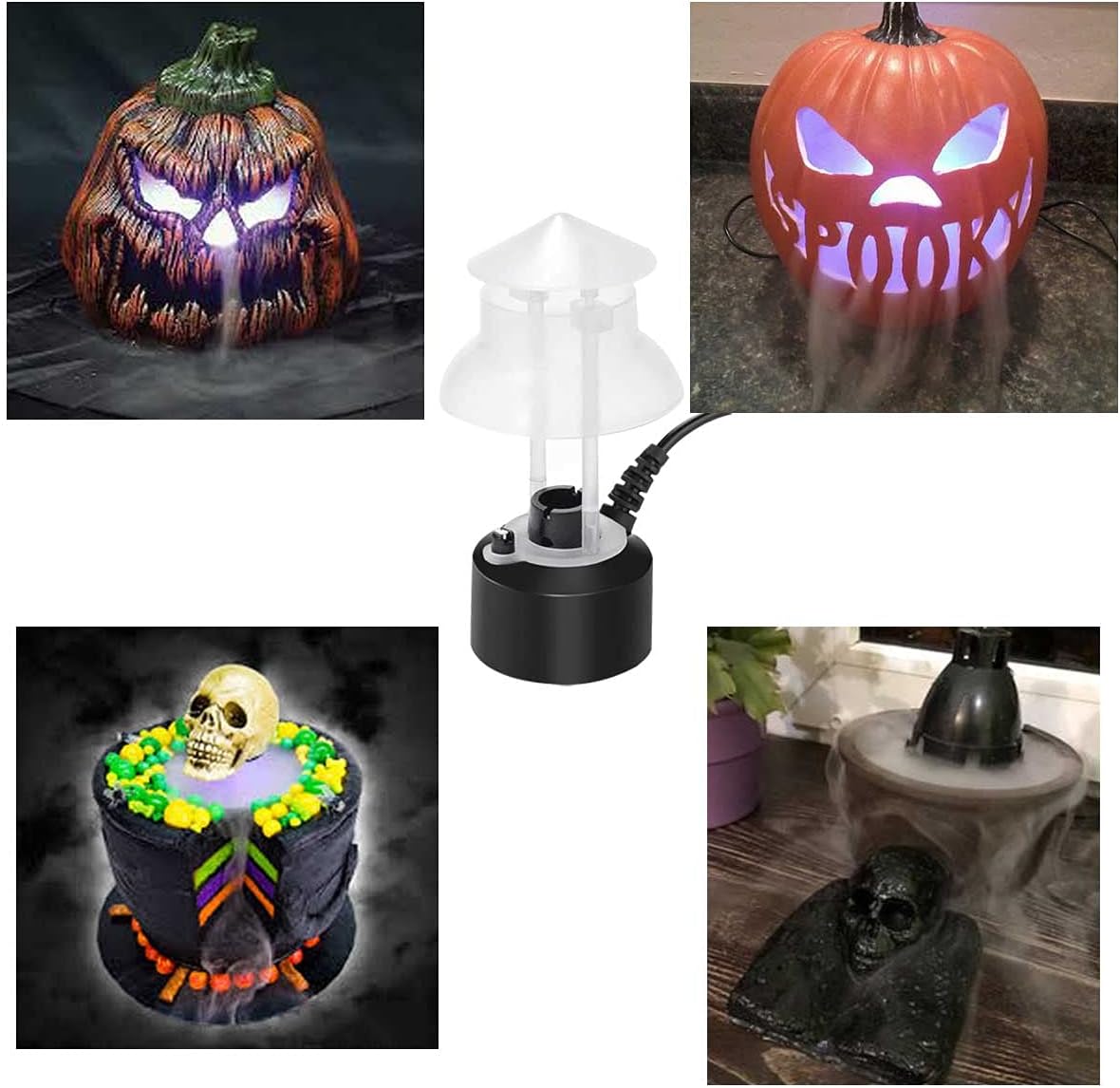 Akeydeco Halloween Mist Maker,Halloween Fog Machine Ultrasonic Mist Water Pond Fogger with Waterproof Frame for Halloween Party House Decorations and Rockery Fishtank Vase Birdbath Deco : Home & Kitchen