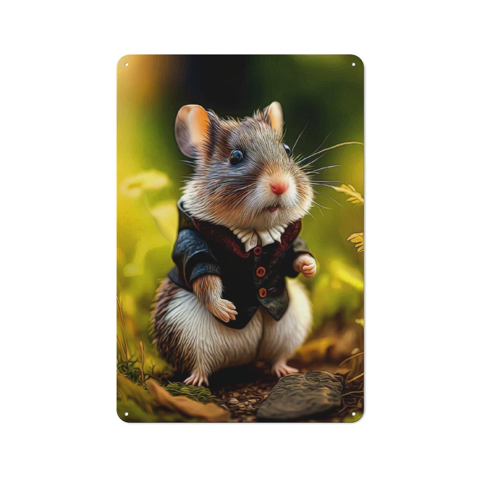 Mouse Rustic Metal Sign 30x20cm for Hobby Room Or Studio, Suited to Hobby Room Decor Fans