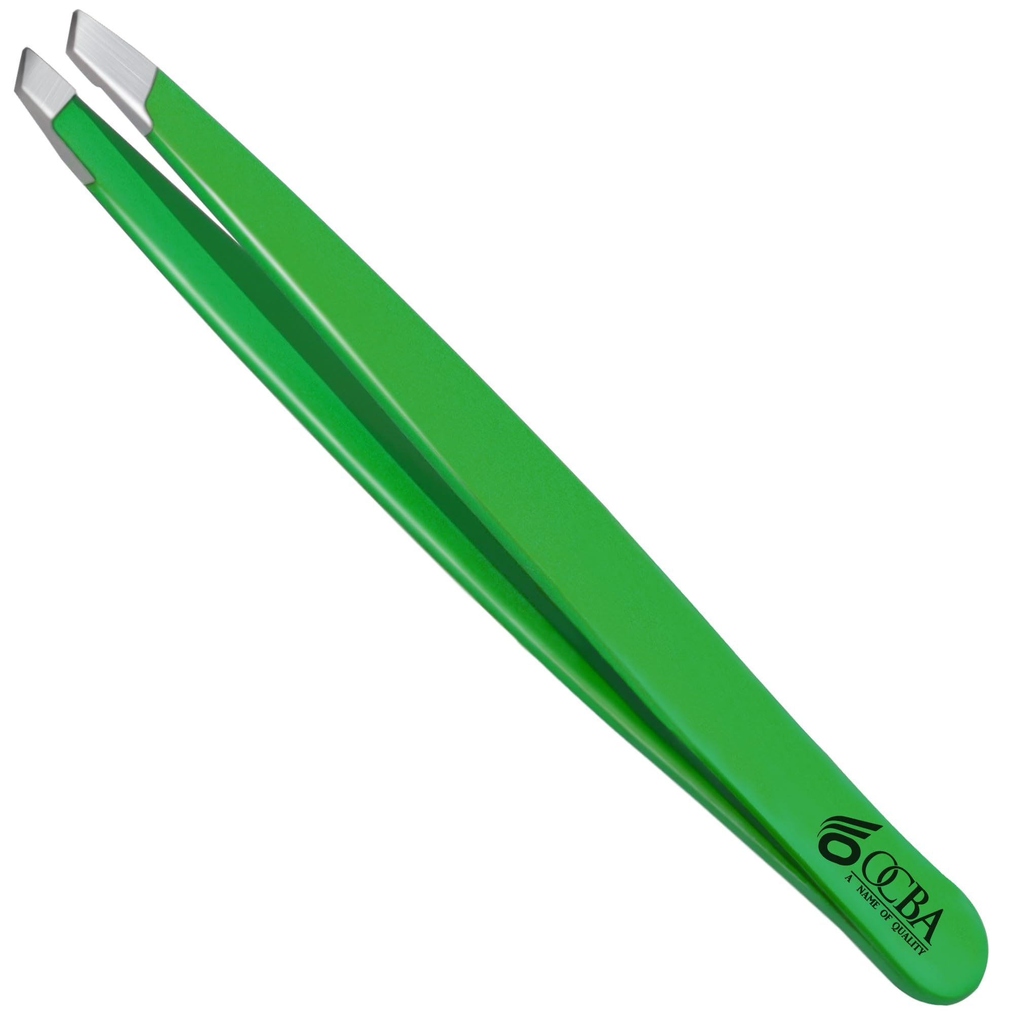 Ocba Women's Green Apple 4 Pcs Tweezers For Facial Hair & Men For Precise Grooming Of Eyebrows - Professional Stainless Steel Eyebrow Tweezers For Ingrown Hair On Nose Ear (Green Apple)