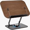 Book Stand, Book Stand, Wood Grain, Reading Stand, Tabletop, Foldable, Natural Wood, Book Holder, 360° Rotation, Ironing Base, Stepless Adjustable AngleHeight, Wont Damage Pages, Excellent