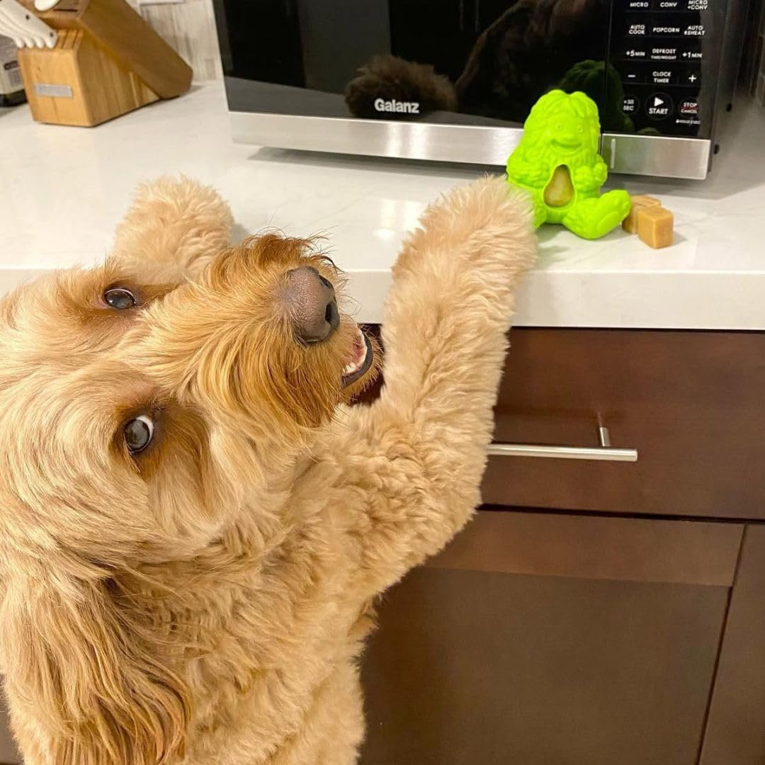 Yeti Puff and Play Hundespielzeug Interaktives Nuggets Leckerlis Spender Puzzle, Spaß Stimulierendes Kauspielzeug für Zahnen, Verhaltenstraining, Angstberuhigung, für leichte bis Moderate Kauer, Grün