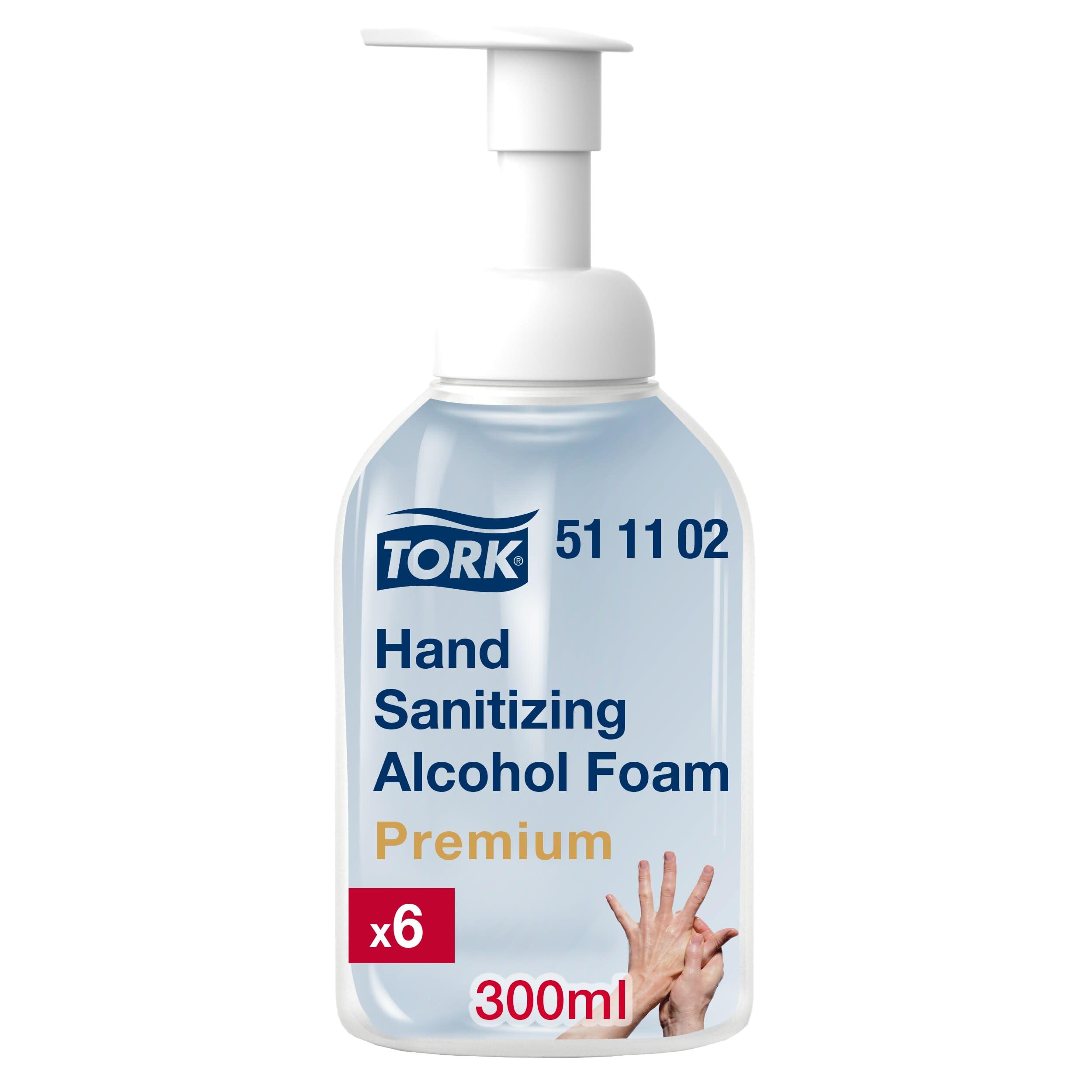 Tork Espuma Desinfectante de Manos con Alcohol, Suave con la Piel, 6 x 300ml, 511102