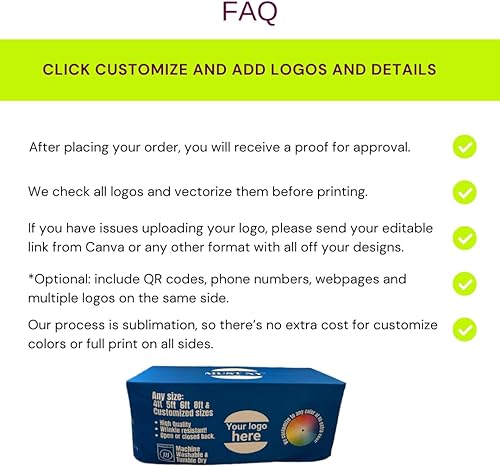 Miniatura 3 de Mantel personalizado con logotipo, mantel personalizado de 4 pies, 6 pies y 8 pies, para eventos de ferias, cumpleaños, bodas, aniversarios, ferias,