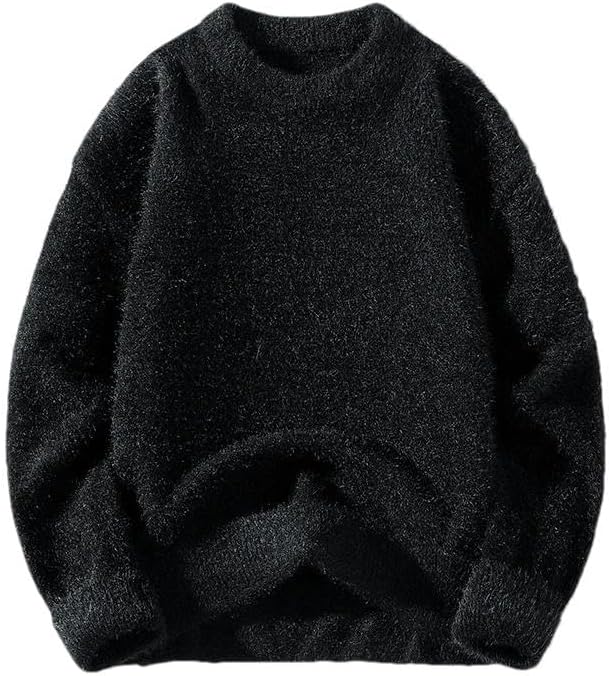 Casual Autumn Winter Sweaters Men's O-Neck Solid Color Long Sleeve Pullovers Knitted Top