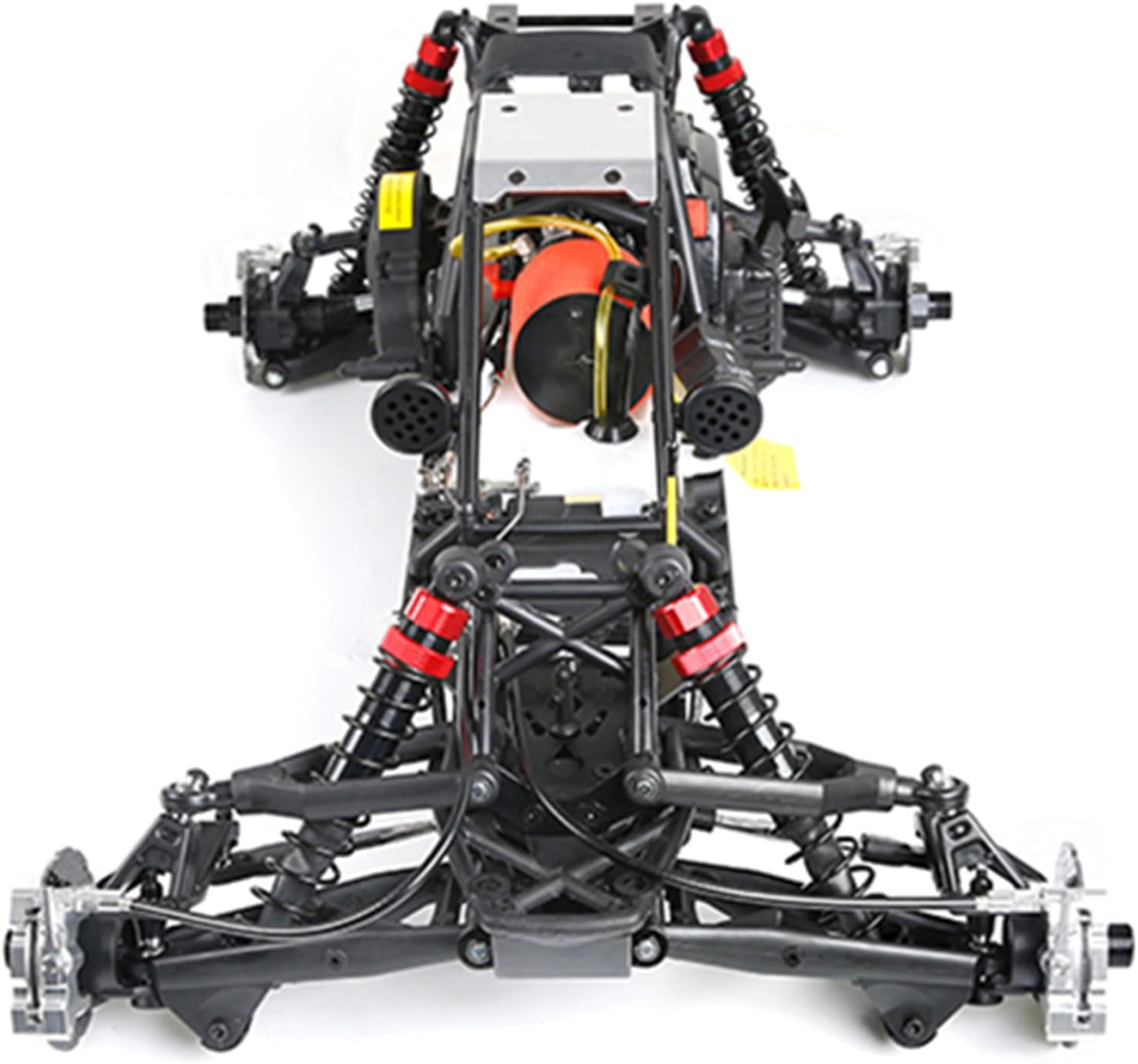 FLMLF Front Rear Cable Brake System Wire Brakes Kit for 1/5 HPI ROFUN BAHA ROVAN KM Baja 5B 5T 5SC Rc Car Parts (Red)