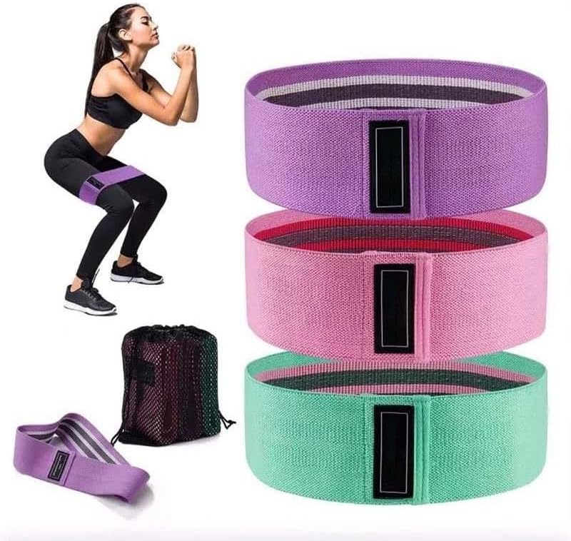 Juego de bandas de resistencia de tela para mujeres y hombres, bandas de entrenamiento antideslizantes con 3 niveles de resistencia, bandas de