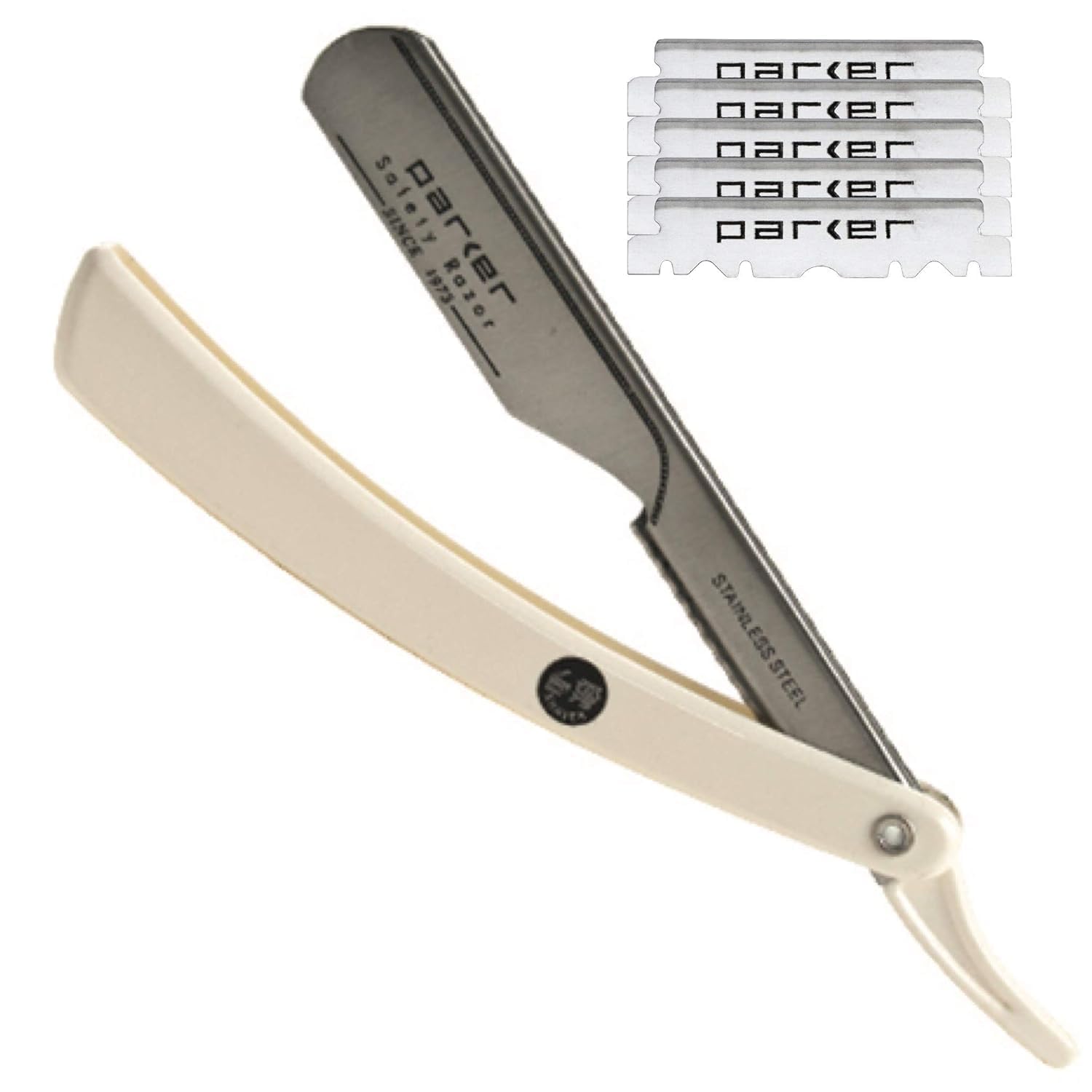 Parker PTW Push-Type Insert Load Barber Razor with 5 Half Blades