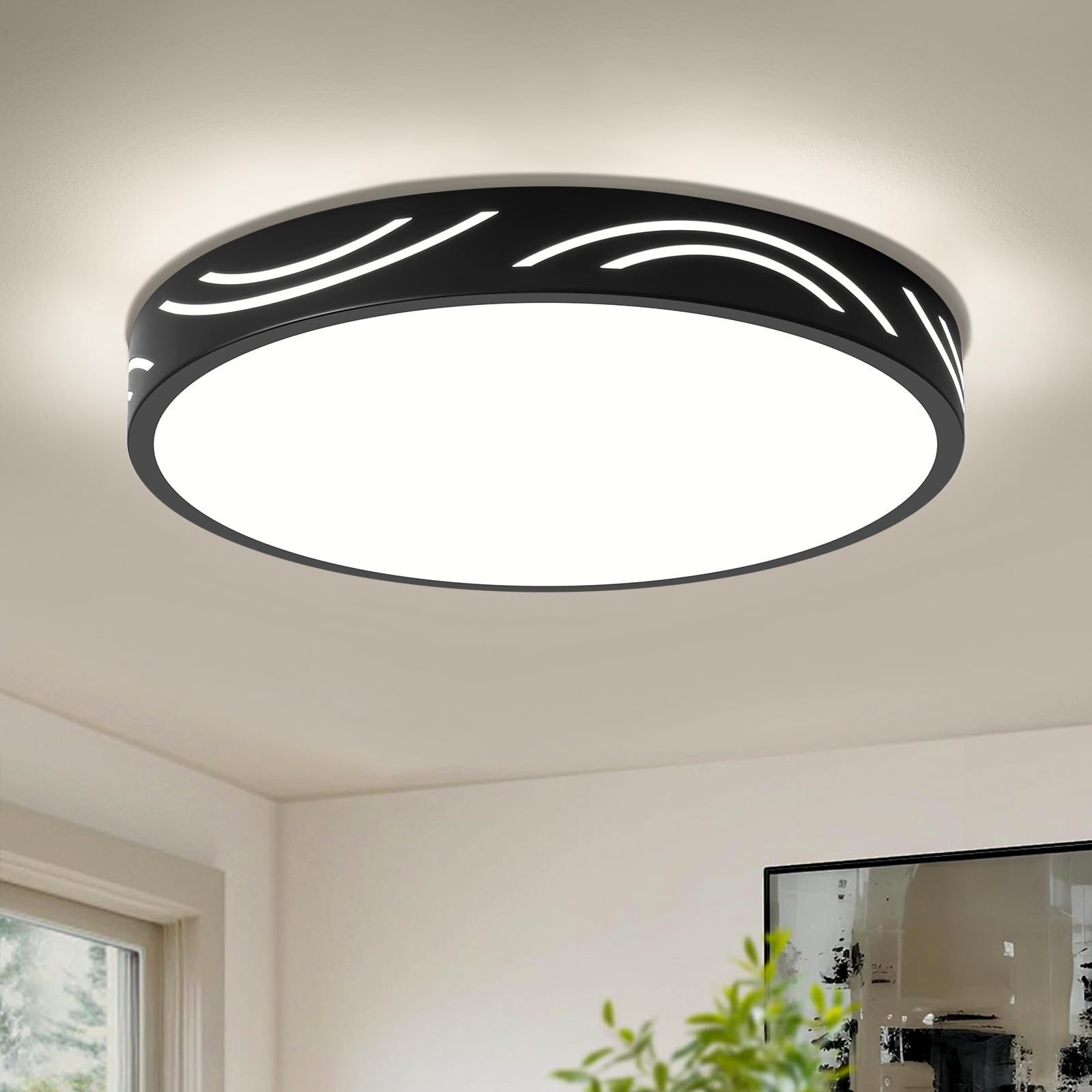 Modern Dimmable Ceiling Light Fixture,5CCT in One LED Flush Mount Kitchen Lights,Round Close to Ceiling Lamp for Hallway Entryway Bedroom Living Room
