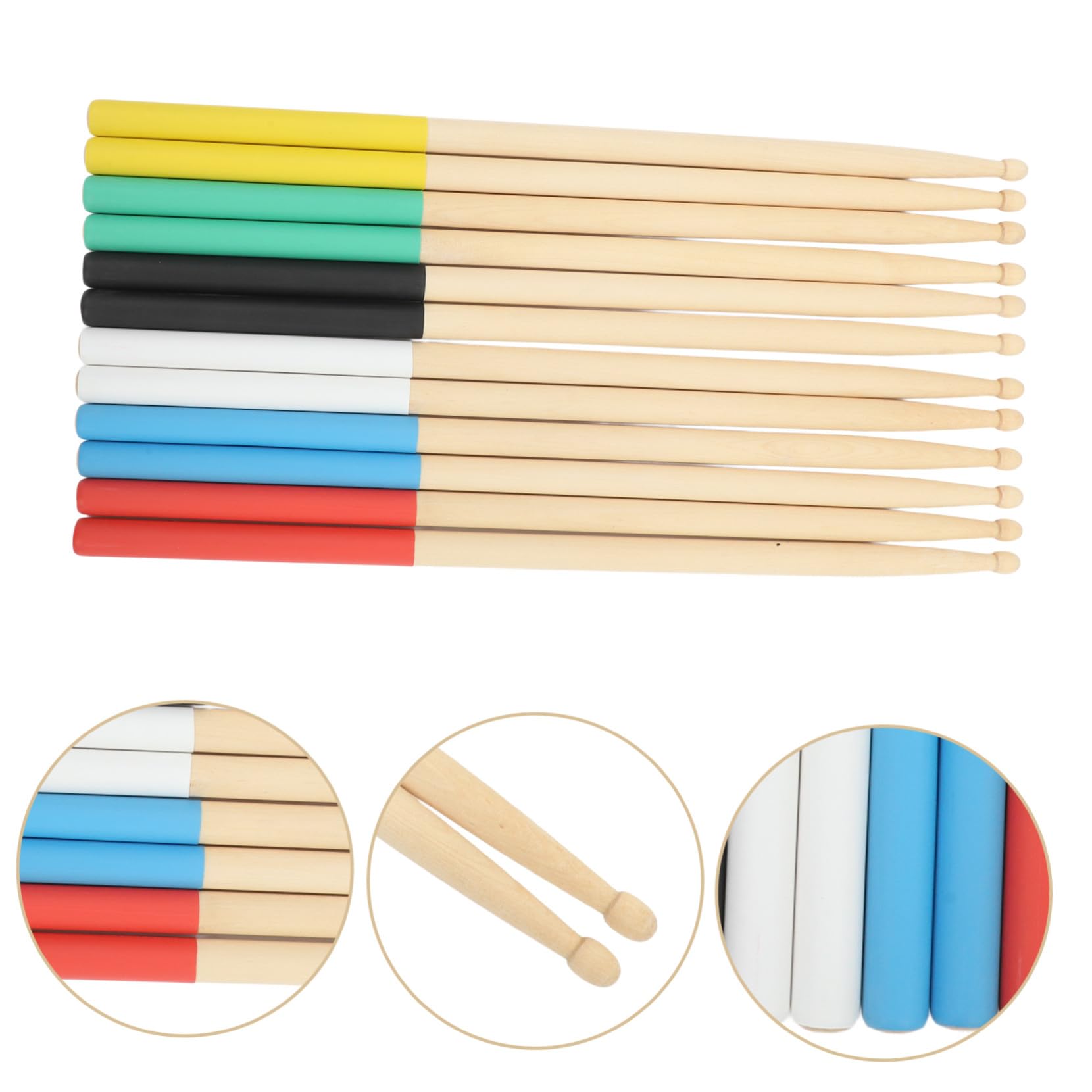 de Baguettes de Batterie et Prise Confortable en Érable Surface Antidérapante Lot de 6 Paires Adaptées aux Concerts Élèves Débutants