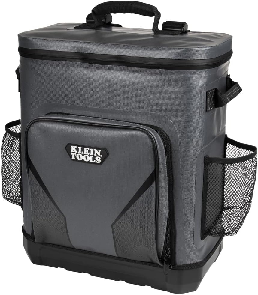 Klein Tools 62810BPCLR Cooler Backpack, 30 Cans Insulated Backpack Cooler, Rugged Bottom, Ideal for Jobsite, Hunting, Camping or Beach