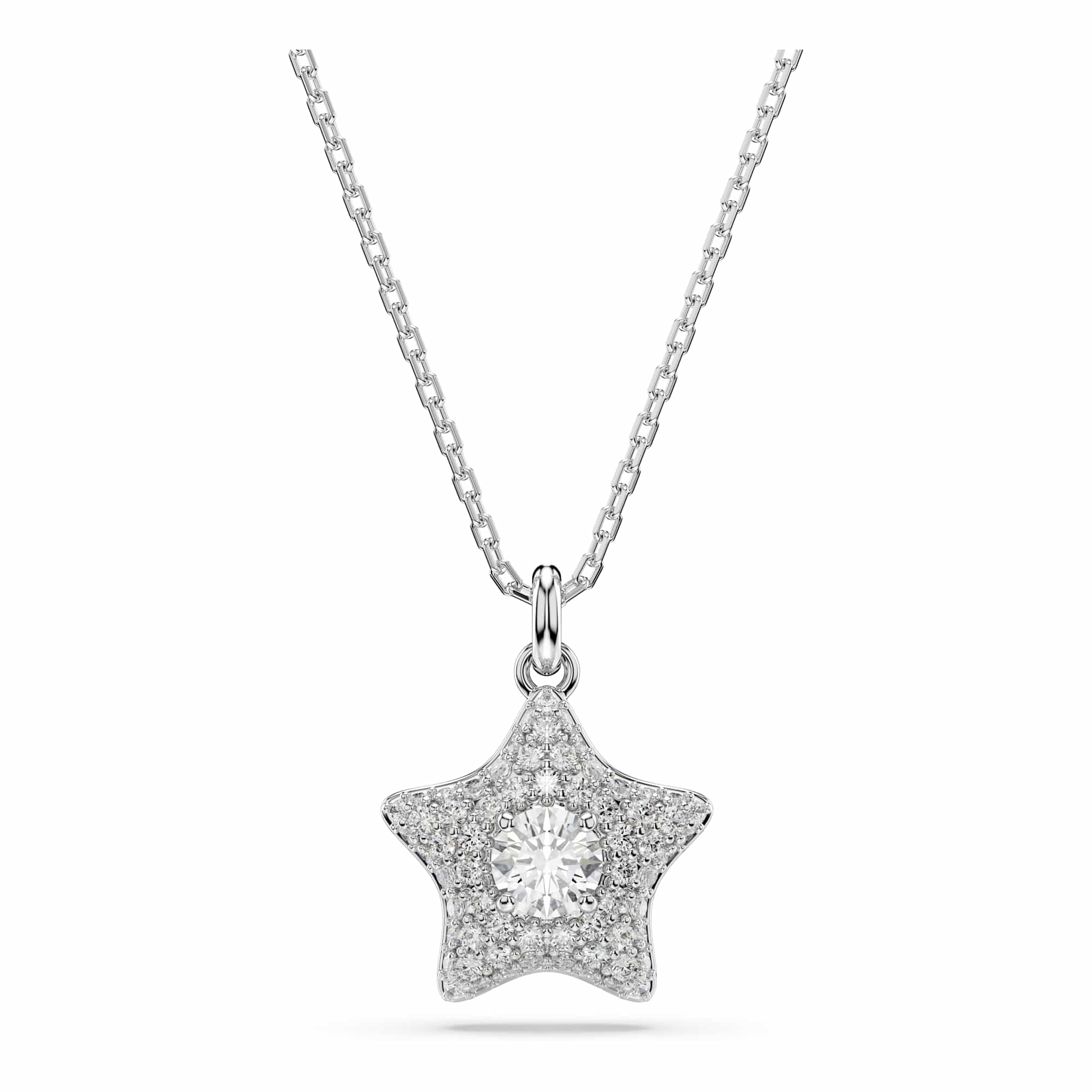 Swarovski Sublima Collection, Round Cut, Star, White, Rhodium Plated