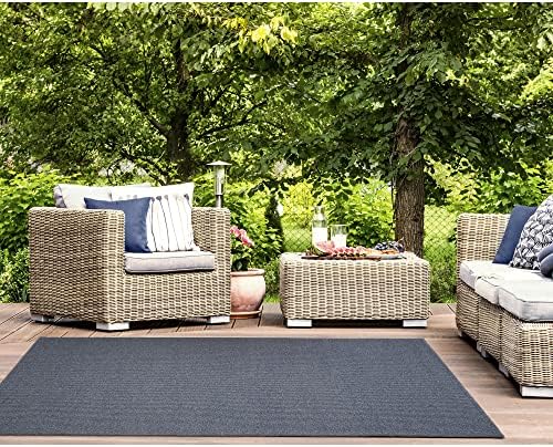 Liora Manne Avalon Indoor/Outdoor Power Loomed Polypropylene Durable Area Rug - Traditional Texture Casual Accent (Texture Navy) (3'6" x 5'6")