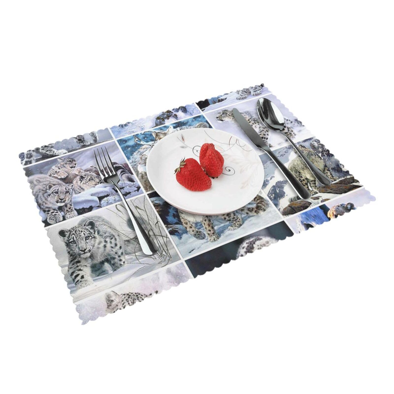 Tiger pattern Printed Placemats Set of 4 PCS Washable Placemat for Kitchen Table Heat-resistant Table Mats 45x30 CM
