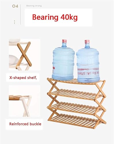 Miniatura 6 de Zapatero plegable, de varias capas, para instalación libre, armario de madera para zapatos, para dormitorio, puerta de almacenamiento, organizador